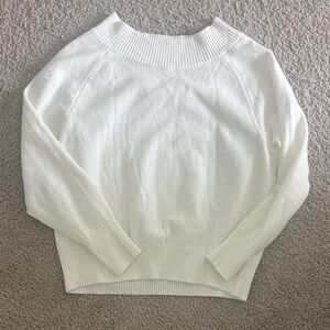 Elegant White Women's Off Shoulder Sweater